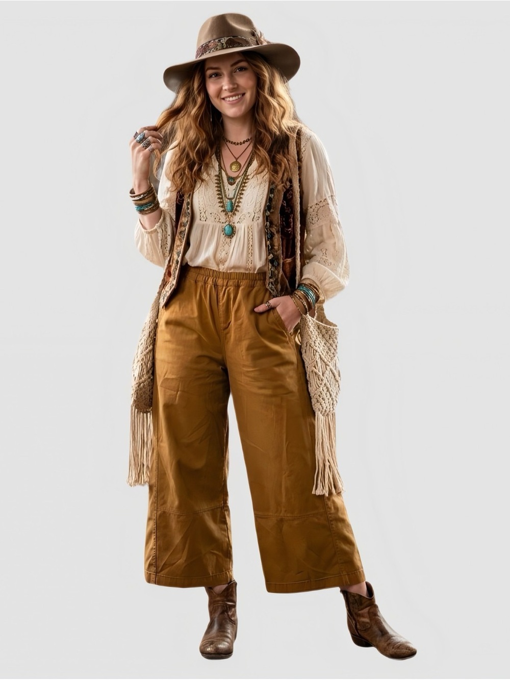 Pilcro For Anthropologie Women Cropped Barrel Wide Leg Utility Pants Sz L